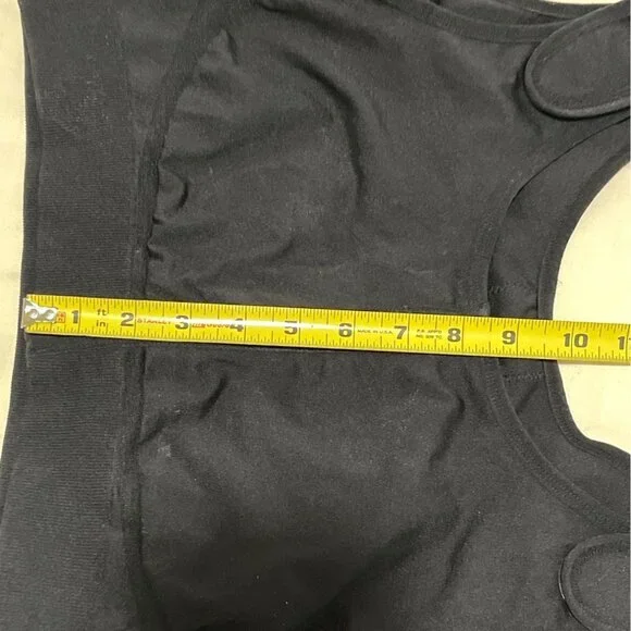 Surgical Breast Compression Bra Black Front-Zip Amoena Pockets Adjustable Straps - Picture 11 of 14